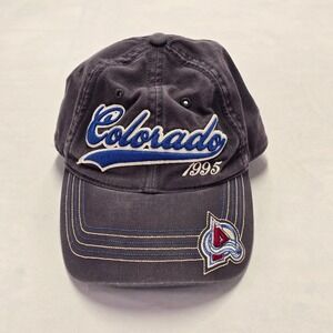Vintage Colorado Avalanche Hat 1995 Embroidered Logo Adjustable Strapback NHL